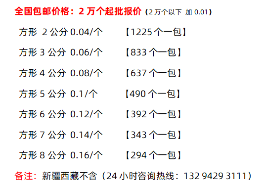 86線盒價格表